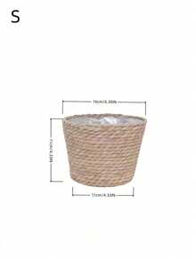 1/3PCS Holds Standard Pots Handwoven Breathable Boho Natural Beige Wicker Flower Pot Cover Seagrass Rope Planter Basket For Living Room Balcony Decor Home Decor - Multicolor - View 13