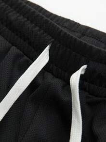 Gym Rark 男士卡通印花雙層運動短褲，健身、度假 - 黑色 - 查看 5