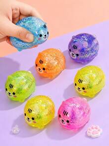 MINKOJA MINKOJA Squish Fidget Toys- 1/2/6/12pcs Cat Stress Ball- Sensory Toy, Gummy Cat Squish Fidget Toys, Squeeze Toy, Stress Relief Toy Squeeze Ball, - Assorted Colors- Basket Filler, Classroom Activity And Party Favor, Random - dog - View 2
