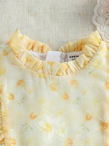 SHEIN 女童碎花无袖泡泡裙，时尚后拉链设计，百搭甜美可爱公主裙，适合假日、花园、派对、度假等场合，是女童春夏服装的理想之选。 - 彩色 - 查看 9