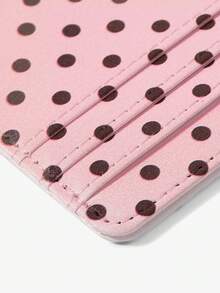 Viva Strut 1 PC Foundation Brown Polka Dot Multi-Card Position Card Clip, Retro Polka Dot Light And Thin Card Bag, Small And Large Capacity! Polka Dot Multi-Card Position Card Bag - Pink brown polka dot - View 5