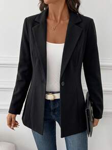 Editum Women's Casual Versatile Commuter Blazer Autumn Outfit For Women - Black - View 6