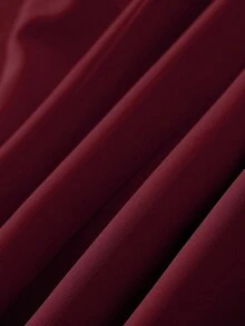 SHEIN Franclia New Women's Fashion Elegant Commute Color Block Lapel Sleeveless Vest Jacket & Shorts Set, Spring/Summer Versatile Commute Outfit - Burgundy - View 6