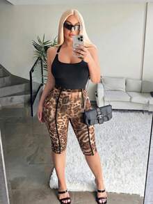Radiana Quần legging 3/4 nữ size lớn xuân hè, họa tiết da báo xuyên thấu thanh lịch quyến rũ, nhiều màu, phù hợp mặc hàng ngày, phong cách phương Tây, đi du thuyền, lễ hội âm nhạc, concert, tiệc carnival, nghỉ mát bãi biển, hẹn hò, sinh nhật, tiệc độc thân, Gyaru, Ibiza, Nashville, Rave, kín đáo, sang chảnh, đi club, dễ thương, casual, mua sắm, streetwear, đi chơi, coquette, dễ phối đồ, tôn dáng, làm thon gọn cơ thể - Nhiều màu - Xem 7