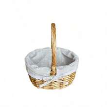 Handwoven Willow Picnic Basket With Handle And Double Lids, Suitable For Storing Food, Fruits, Holidays, Camping, Shopping, Home Decor. Made Of Pure Natural Handwoven Willow, Slight Color Difference May Exist Due To Growth Factors, But Does Not Affect Aesthetics And Usability. Please Purchase With Confidence. - Multicolor - View 13