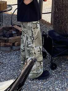 DAZY Long Camouflage Cargo Pocket Design Straight Leg Streetwear Pants For Men - Multicolor - View 2
