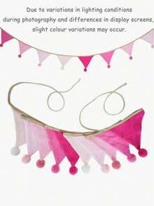 1 Pack 10pcs Cotton Triangle Pennant Flags With Pom Poms, Boho Style Bunting Banner, Suitable For Birthday Party Decor, Wall Hanging, Wedding, Baby Shower, Home Room Decoration - multicolor - View 20