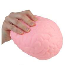 Easy Sqweezy Jumbo Brainy - اضغط على هذا الدماغ العملاق الكبير والممتع والناعم والبطيء الارتفاع لتخفيف التوتر - لعبة حسية / لعبة تململ أصلية وهدية للأطفال والبالغين - متعدد الألوان - مشاهدة 6