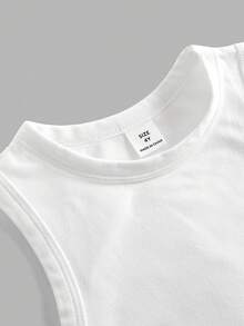 SHEIN 少女休閒時尚紋理印花三件套 襯衫+背心+短褲，100%純棉，柔軟舒適 - 粉色 - 查看 3