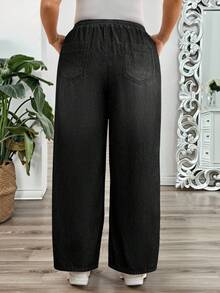 EMERY ROSE EMERY ROSE Jeans casuales de talla grande con lavado y ajuste holgado - Negro - Ver 2