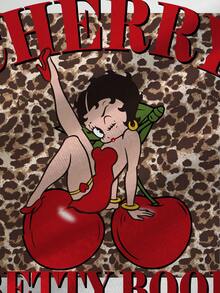Betty Boop x SHEIN 大尺碼女款字母卡通印花休閒百搭日常出遊短袖T恤 - 白色 - 查看 7
