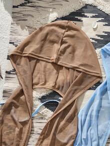 Swim SXY 女款素色連帽超短罩衫 - 藍色 - 查看 3