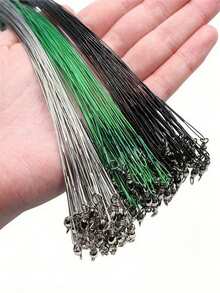 50PCS Stainless Steel Fishing Leader Wire, Equipped With Swivel Rings And Quick Connectors, Connectable To Fishing Baits And Hooks, Suitable For Saltwater And Freshwater Fishing - Multicolor - View 9