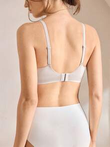 Ocili 1 pièce Soutien-gorge sans couture et sans fil pour femmes, soutien-gorge en gel à col en V profond et doux, soutien-gorge minimaliste confortable pour tous les jours - Rose pâle - Voir 2