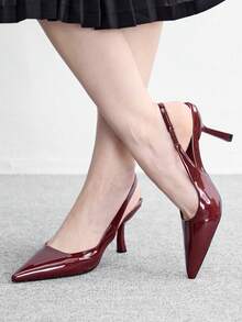 CUCCOO BIZCHIC 女鞋 女款時尚勃根地紅基本款 日常百搭 性感派對女高跟鞋 露跟鞋 女鞋 - 酒紅色 - 查看 4