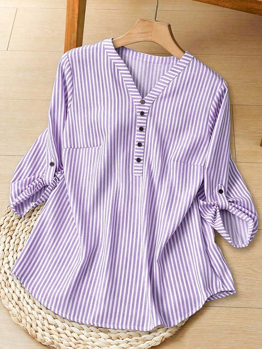 SHEIN LUNE Fall Tops Halloween Women Fall Women Fall Women Clothes Blouse Fall Women Shirts Women Tops Fall Clothes Going Out Top Women's Shirt - Purple - View 1