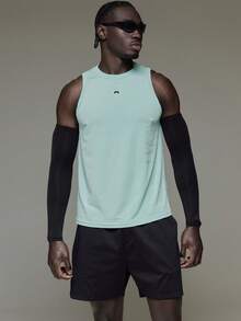 Musero Oversized Active Tshirt With Center Front Chest Print Spring Summer Essentials Gymwear Athletic Gym - Blue - View 2