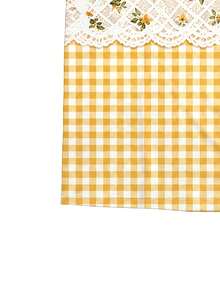 EMERY ROSE Striped Plaid Patchwork Sunflower Floral Pattern Round Neck Short Sleeve Casual T-Shirt, Plus Size - Multicolor - View 3