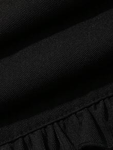 DAZY Women's Solid Color Drawstring Waist Casual Versatile Daily Wear Pants Vacation Black Autumn - Black - View 6
