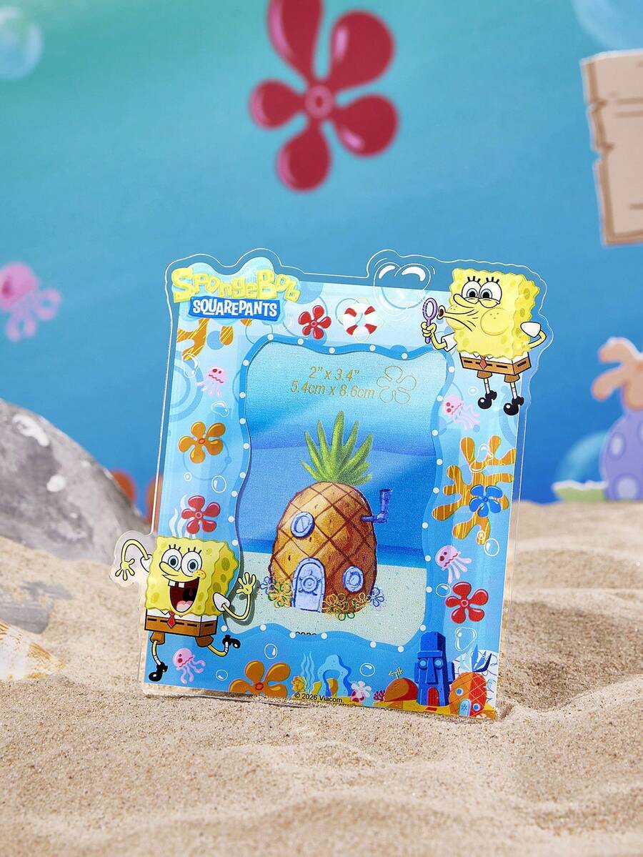 SpongeBob SquarePants | SHEIN Soporte de Marco de Fotos Bob Esponja Calzoncillos Cuadrados Pegatina de Nevera, Marco de Fotos de Acrílico, Adecuado para Exhibición de Fotos, Con Pegatina de Nevera, Regalos, Ideas de Regalos - Multicolor - Ver 1