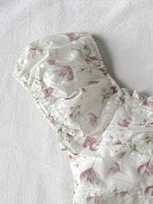 SHEIN Atasan Rajut Kasual Modis Motif Bahu Asimetris untuk Anak Perempuan Remaja, Cocok untuk Keluarga, - Putih - View 3