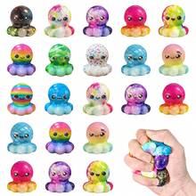 POKOJA LAND 1/3/6/12/20pcs Mini Soft Rubber Animal Toys – Stress Relief Soft Rubber Toy Set – Cute And Fun Desktop Pet Accessories Small Octopus Slow Rebound Stress Relief Toy For Children (Randomly Packed) - Multicolor - View 2
