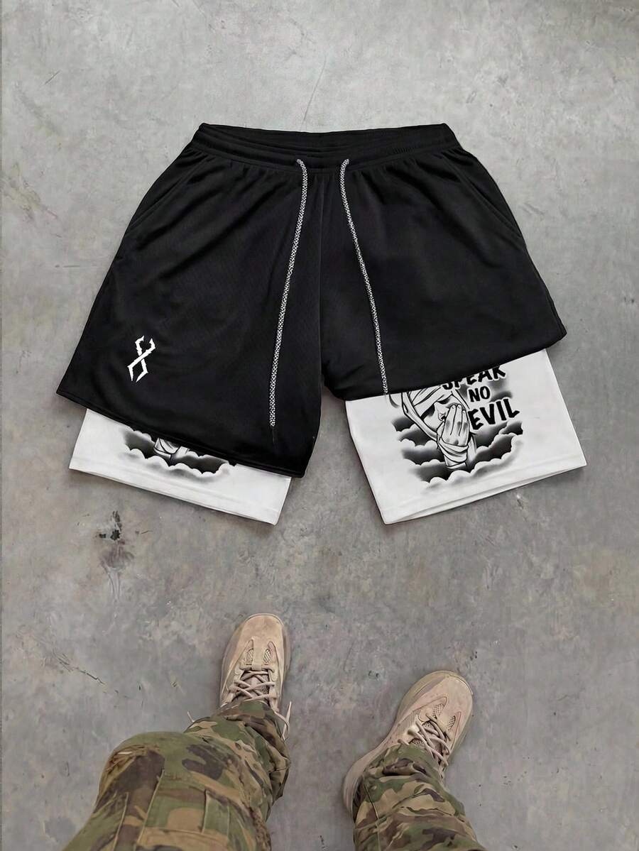 Sport MetroGents Men's Contrast Color Patchwork Sports Shorts, Gym, Holiday - Multicolor - View 1