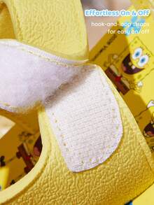 SpongeBob SquarePants | SHEIN 嬰兒涼鞋 防滑舒適透氣 卡通動物戶外沙灘鞋 - 黃色 - 查看 3