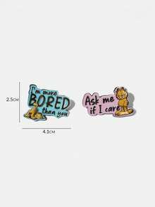 GARFIELD | SHEIN A Group Of New Creative Cartoon Pattern Brooches, IP Joint Design, Cute Personalized, Simple And Generous, Can Also Be Used As Accessories, Suitable For Various Parties, Concerts, Festivals, Exquisite Gifts - Multicolor - View 6
