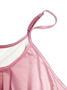 Linhara Plus Size Summer Casual Loose Gradient Round Neck Cami Top - Multicolor - View 3