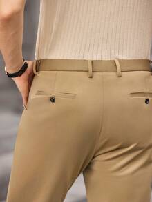 Officeau Men's Casual Formal Suit Pants - Khaki - View 8