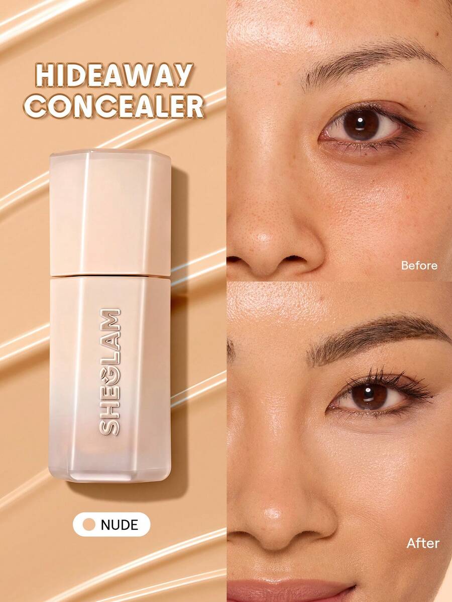 SHEGLAM Hideaway HeltäCkande Concealer-Nude FäRgkorrektor Uppljusare Och Highlighter MäRke SköNhet Smink Kosmetika FöR Kvinnor Och Flickor Perfekt FöR Sommar VåR Idealisk FöR Y2K Elegant Mode Passande FöR FöDelsedag Mors Dag GåVa Fest Klar BäSt FäRg - Naken - Visa 1