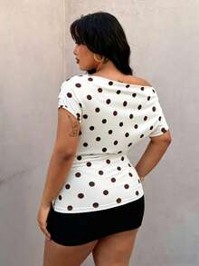 Rustia Plus Size White Scoop Neck Sleeveless T-Shirt, Spring/Summer Date Night 90s - Multicolor - View 2