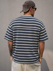DAZY Camiseta de hombre casual de verano con rayas multicolor - Multicolor - Ver 2