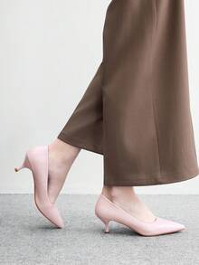 CUCCOO BIZCHIC Women's Pointed Toe Versatile High Heel Pumps For Daily Commute For Christmas Spring Shoes - Pink. - View 4