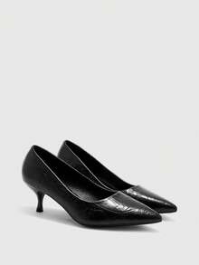 CUCCOO BIZCHIC Women's Pointed Toe Versatile High Heel Pumps For Daily Commute For Christmas Spring Shoes - Quiet Night Black. - View 7