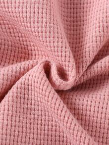 SHEIN Genkimix Kids 女童淺粉色極簡短袖套裝，舒適溫柔可愛，適合日常穿著、家庭度假，春夏季 - 西瓜粉 - 查看 5