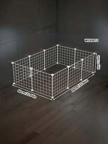 White Indoor Pet Playpen For Home Use, Anti-Escape Puppy Fence, Puppy Training Isolation Net, Rabbit Cage, Dog Crate, Kitten Safety Net, Small Animal Playpen - White - View 5