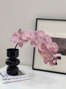 Cirelle 1個極簡黑色花瓶，現代分層雕塑花架，亮面裝飾花瓶，適用於客廳、臥室和辦公室，優雅家居裝飾，送給朋友和家人的貼心禮物，適合鮮花或乾燥花卉布置 - 黑色花瓶 - 查看 8