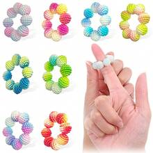 POKOJA LAND 1/3/5Pcs Colorful Textured Fidget Rings, Acupressure Finger Toy, Stress Relief Sensory Toy For Teens, Calming Anxiety Fidget Toy, Pocket-Sized Toy For School & Travel,Colors Are Random - Multicolor - View 7