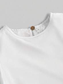 Maija Kids Maija Kids 青少年女孩寬鬆刺繡布料襯衫、上衣、開學季、夏季上衣、Y2k、女童衣服、女童襯衫、秋季、度假、波西米亞風上衣 - 白色 - 查看 5