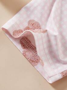 SHEIN 2件組女童秋季休閒簡約可愛熊圖案長袖開襟衫褲套裝 翻領卡通鈕扣居家服 7歲生日 粉色 - 彩色 - 查看 11