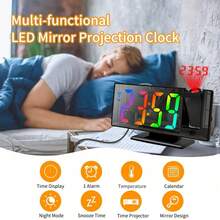 1 قطعة ساعة منبه رقمية بإسقاط ضوئي LED ملون بحجم 7 بوصة (مع كابل USB)، ساعة LED إلكترونية بجانب السرير مع جهاز عرض قابل للدوران 180 درجة، 3 مستويات تعتيم، بطارية احتياطية، غفوة، 12/24 ساعة لديكور المنزل، غرفة النوم، بجانب السرير، إعداد الغرفة، ديكور المنزل، ديكور الغرفة، ساعة رقمية، ديكور غرفة النوم، ديكور السكن الجامعي، العودة إلى المدرسة، ديكور المدرسة، مفاجأة المدرسة، مستلزمات المدرسة - اسود - مشاهدة 4
