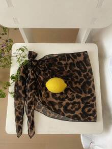 Hapijoa Tween Girl Leopard Print Casual Vacation Beach Skirt Summer - Brown - View 3