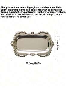 1/2PCS 304 Stainless Steel Floral Jewelry Tray High End Jewelry Holder Incense Tray For Entryway Living Room Bedroom Storage Tray Home Decor Organizer - Silver - View 2
