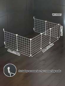 White Indoor Pet Playpen For Home Use, Anti-Escape Puppy Fence, Puppy Training Isolation Net, Rabbit Cage, Dog Crate, Kitten Safety Net, Small Animal Playpen - White - View 6
