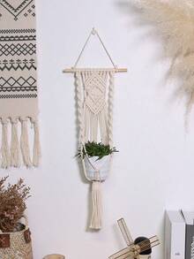 Hanging Flower Pot Rack, Bohemian Style Wall Mounted Flower Pot Basket, Rope Plant Stand, Suitable For Home, Garden, Balcony, Room Decor - Multicolor - View 8