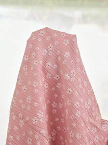 CottageSlumber Plus Size Women's Pink Floral Textured Soft & Comfortable Crinkle Woven Slip Dress, Romantic Sweet Suitable For Sleepwear Or Outerwear - Pink - View 7