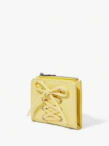 Viva Strut 1pc Light Yellow Imitation Leather Small Wallet, Wallet In Hand, Zipper, Fashionable And Versatile New Daily Travel Change Bag - Yellow - View 2