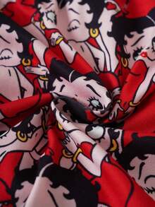 Betty Boop x SHEIN 大尺碼 Betty Doll 短褲內褲 - 紅色 - 查看 6